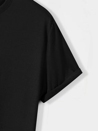 Men's summer 100% pure cotton fashionable casual loose geometric pattern REEF letter printed round neck short sleeved T-shirt