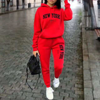 NEW YORK Women's Tracksuit Autumn Winter Hoodies Trousers 2PCS Suit Sports Jogging Street High quality Clothes Women Pants Sets