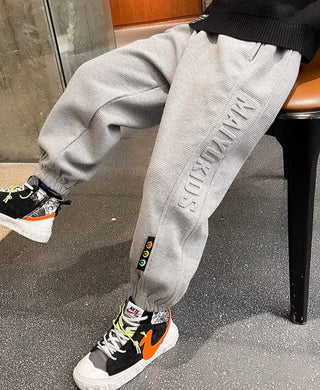 Thermal Fleece-Lined Boys' Sports Pants Winter Kids' Athletic Pants Medium-Large Toddler Boys Casual School Pants