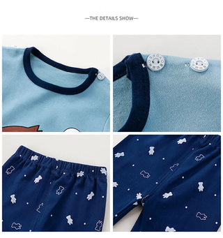 Children Pajamas Sets Unisex Soft Comfort Cartoon Dinosaur Clothing Set Outfit Suitable Boys Girls Perfect for Autumn Winter