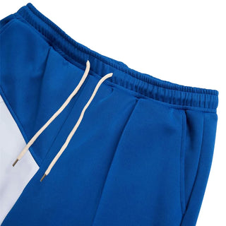 Men's Color Block Drawstring Sports Pants Loose Fit Straight Leg Casual Spring Autumn Street Fashion