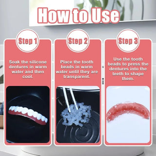 Silicone Upper Lower Veneers - Comfortable Fake Teeth Cosmetic Kit for Smile Enhancement