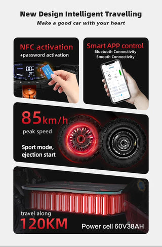 Boyueda S5 Electric scooter 6000WMotor 60v38AH Battery 11 Inch AdultOff-road Escooters 85km/h DoubleDrive Version E-5cooter