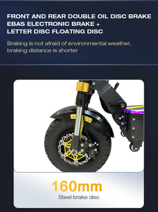 Fast Delivery GT-M8 72V50AH 60V60AH Dual Motors trottinettes électriques 13/14 inch City/off-road Wheel Adult Electric Scooter