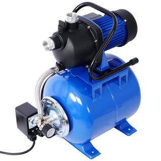 1.6 HP Shallow Well Pump Stainless Steel Water Transfer Camp Pumps Portable Garden Pump with Pressure Tank Automatic Operation