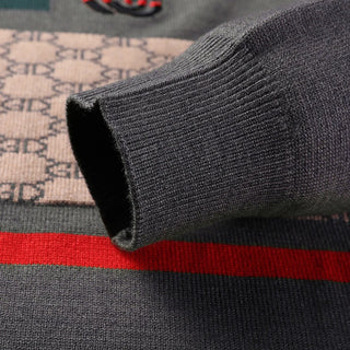 New Round Neck Slim Fit Men's Sweater for Autumn and Winter, Korean Style Trendy and Casual Long Sleeved Knitted Base Sweater