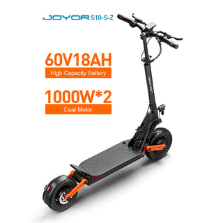 JOYOR S10-S-Z Folding Electric Scooter 1000W*2 Dual Motors 60V18AH High-capacity Battery 10*3.0 Widen Tires 75Km Max Range