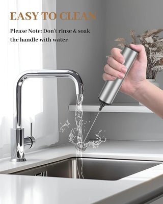 Rechargeable Stainless Steel Milk Frother 2 Speeds for Latte Cappuccino Espresso Home And Barista Use