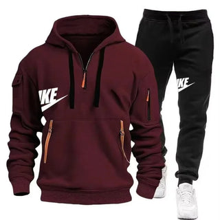 New men's autumn and winter suit zipper hoodie + trousers suit casual men's sportswear warm suit