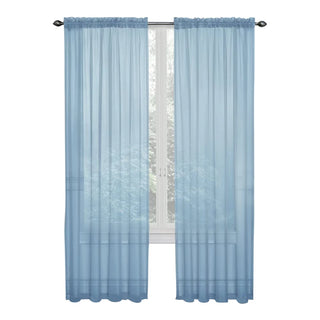 Soild Color Sheer Curtains Semi Transparent Voile Grommet Glass Screen Window Curtains for Living Dining Room Tulle Drapes