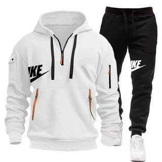 New men's autumn and winter suit zipper hoodie + trousers suit casual men's sportswear warm suit