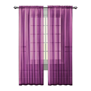 Soild Color Sheer Curtains Semi Transparent Voile Grommet Glass Screen Window Curtains for Living Dining Room Tulle Drapes