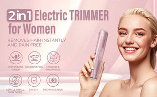 Electric Shaver for Women Female Epilator Electric Hair Removal 2 in 1 Woman's Razor for Body Legs Face Mustache Bikini Trimmer