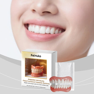 New Denture Silicone Kit - Soft Kit Teeth Upper And Lower Set - Silicone Liners Soft Denture Kit - Easy Use