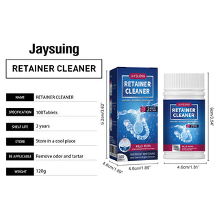 100PCS Denture Cleaning Tablets Removes Odor Oral Cleaning Retainer Cleaner for Aligner Mouth Night Guard