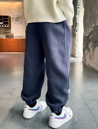 Thermal Fleece-Lined Boys' Sports Pants Winter Kids' Athletic Pants Medium-Large Toddler Boys Casual School Pants