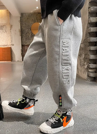 Thermal Fleece-Lined Boys' Sports Pants Winter Kids' Athletic Pants Medium-Large Toddler Boys Casual School Pants