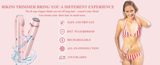 2 in 1 Dual-Head Painless Women Electric Razors Bikini Trimmer Wet Dry Use for Ladies Pubic Hair Detachable Head Electric Shaver
