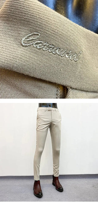 Men Suit Pants Hombre Pantalones 2026 Spring Stretch Slim Formal Trousers for Men Fashion Casual Stripe Dress Pants Men Clothing