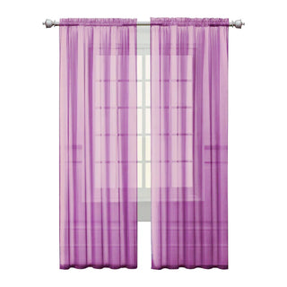 Soild Color Sheer Curtains Semi Transparent Voile Grommet Glass Screen Window Curtains for Living Dining Room Tulle Drapes