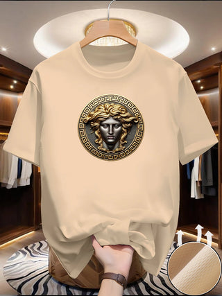 New round Neck Running T-shirt Men Summer Thin Top Art Printing Quick Dry Short Sleeve Breathable Fitness Sports T-shirt Wear