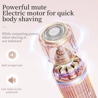 Waterproof 2in1 Electric Shaver for Women Bikini Hair Trimmer Wet Dry Use Dual Head Detachable Cordless Rechargeable