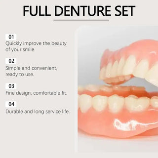 1Set False Teeth Silicone Upper Lower Veneers Perfect Denture Silicone Kit Temporary Orthodontic Fake Tooth Oral Hygiene Care