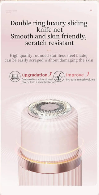 Waterproof 2in1 Electric Shaver for Women Bikini Hair Trimmer Wet Dry Use Dual Head Detachable Cordless Rechargeable