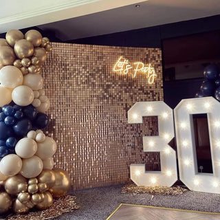 12/24/30pcs Rose Gold Shimmer Wall Panels Backdrops Square Sequins Backdrops Girls Birthday Graduation Wedding Party Decoration