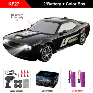 Teeggi 2.4G RC CAR With LED Light 4WD Remote Control Drift Cars Professional Racing Toys for Children Gifts VS GTR Model AE86