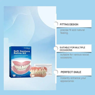 Silicone denture kit, silicone denture kit, denture kit soup pack, high and low level kit, easy to use, dental care