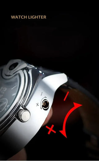 Outdoor Watch Inflatable Lighter Fashion Metal Gas Windproof Portable Open Flame Lighter Smoking Cool Personality Gift 2025 New