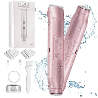Electric Shaver for Women Female Epilator Electric Hair Removal 2 in 1 Woman's Razor for Body Legs Face Mustache Bikini Trimmer