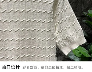 Ice Silk Short-sleeved Men's Cool T-shirt Slim Lapel Draping Handsome Street Style