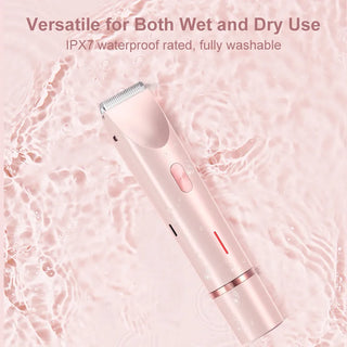 2 in 1 Dual-Head Painless Women Electric Razors Bikini Trimmer Wet Dry Use for Ladies Pubic Hair Detachable Head Electric Shaver