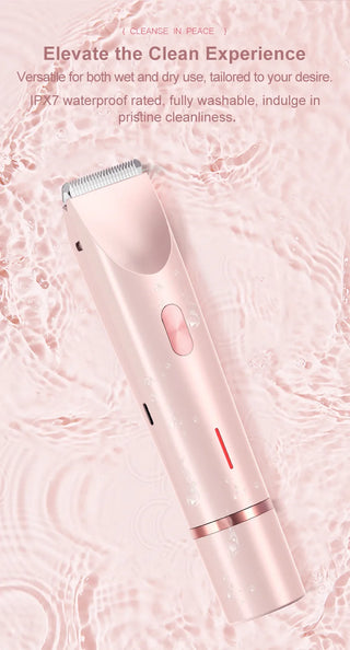 2 in 1 Dual-Head Painless Women Electric Razors Bikini Trimmer Wet Dry Use for Ladies Pubic Hair Detachable Head Electric Shaver