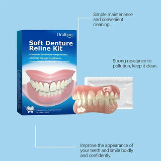 Denture Silicone Kit Silicone Liners Soft Kit Soft Denture Kit Teeth Upper And Lower Set Easy Use Dental careF7$k