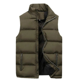Mens Vest Jacket Men Autumn Warm Sleeveless Jackets Zipper Cotton Padded Thicken Cold Proof Plus Size Casual Straight Waistcoat