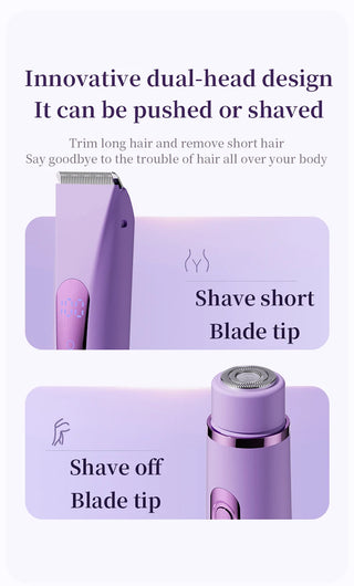 Lightweight 2 in 1 Electric Hair Remover Painless Detachable Women's Hair Shaver Double-headed Gentle Pubic Hair Remover Legs