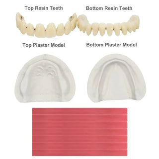 1Set Dentures Fake Teeth Braces Wax Strips DIY Kit Reusable Full/Partial Denture Top and Bottom Temporary Fake Tooth Easy Use