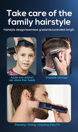 Design of adjustable cutter head with USB charging for electric hair clipper hair and beard trimming