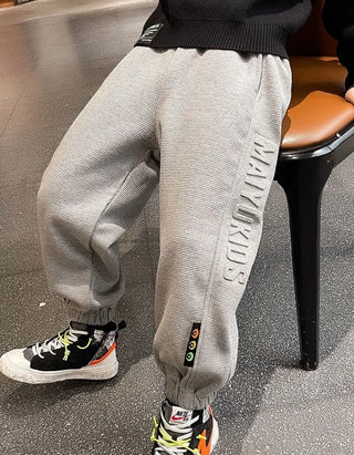 Thermal Fleece-Lined Boys' Sports Pants Winter Kids' Athletic Pants Medium-Large Toddler Boys Casual School Pants