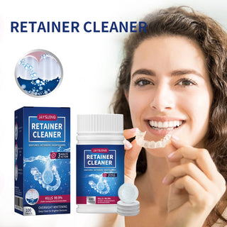 100PCS Denture Cleaning Tablets Removes Odor Oral Cleaning Retainer Cleaner for Aligner Mouth Night Guard