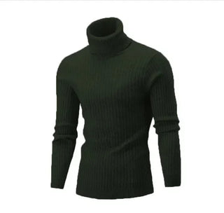 European and American New High-neck Sweater. Men's Solid Color Twisted Long-sleeved Knitted Sweater for Winter.