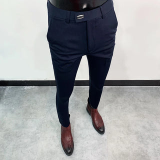 Men Suit Pants Dress Pantalone Hombre Stretch Slim Formal Trousers Calça Masculina Solid Color Casual Pants Fashion Men Clothing