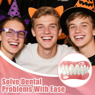 Silicone Upper Lower Veneers - Comfortable Fake Teeth Cosmetic Kit for Smile Enhancement