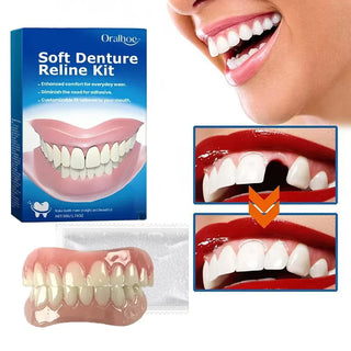 Denture Silicone Kit Silicone Liners Soft Kit Soft Denture Kit Teeth Upper And Lower Set Easy Use Dental careF7$k