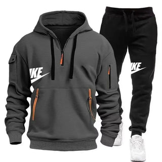 New men's autumn and winter suit zipper hoodie + trousers suit casual men's sportswear warm suit