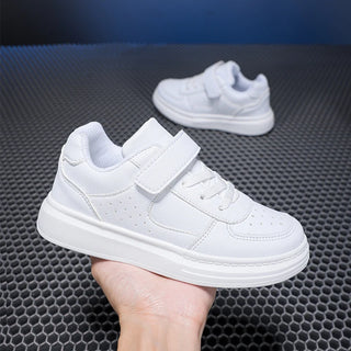 Breathable Sneakers Kids Boys Girls Sports Running Casual Shoe Leather Non-slip Soft Soled Children White Tennis Outdoor Shoes
