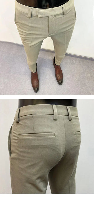 Men Suit Pants Hombre Pantalones 2026 Spring Stretch Slim Formal Trousers for Men Fashion Casual Stripe Dress Pants Men Clothing